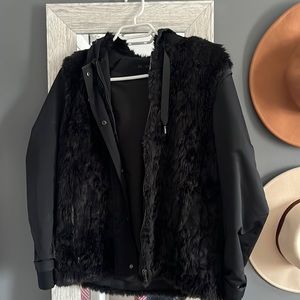 ZARA half fur black jacket. Size medium
